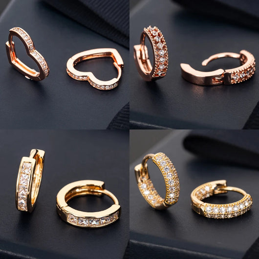Crystal Huggie Hoop Earrings