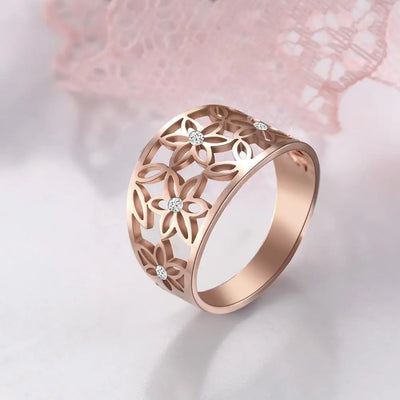 Flower of Life Ring - Rose Gold