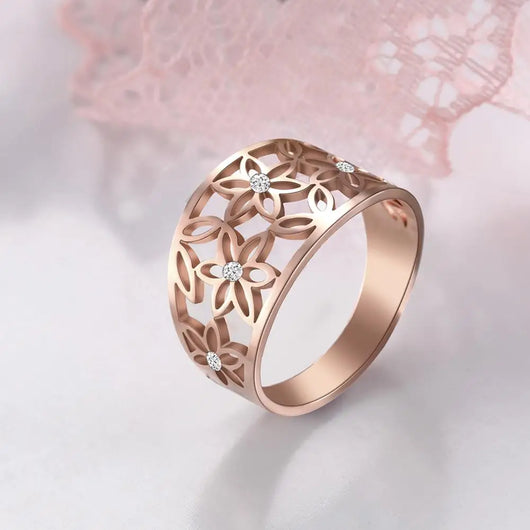Flower of Life Ring - Rose Gold