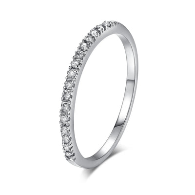 Micro Pave Stacking Ring - Silver