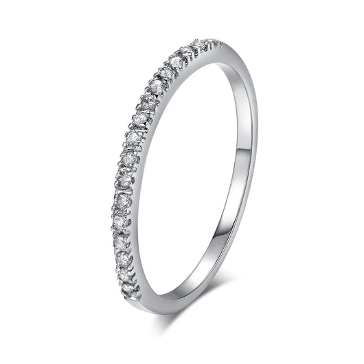 Micro Pave Stacking Ring - Silver