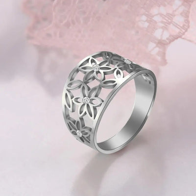 Flower of Life Ring - Silver
