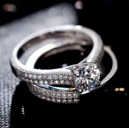 Double Band Bridal Ring Set - colors