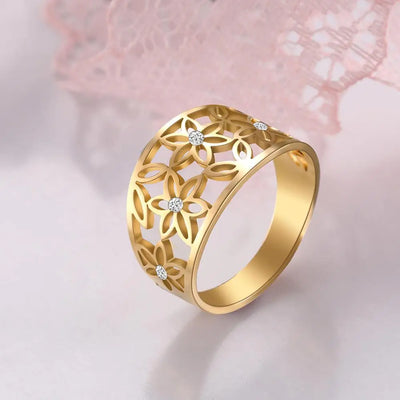 Flower of Life Ring - Gold