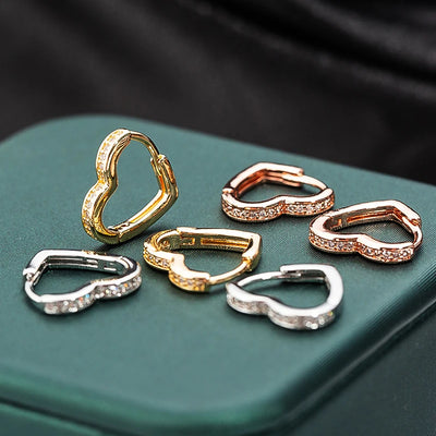 Heart Huggie Hoop Earrings