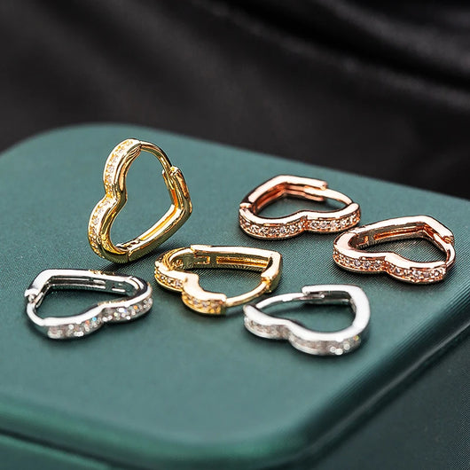 Heart Huggie Hoop Earrings