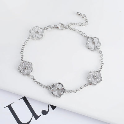 Blossom Clover Bracelet - Silver