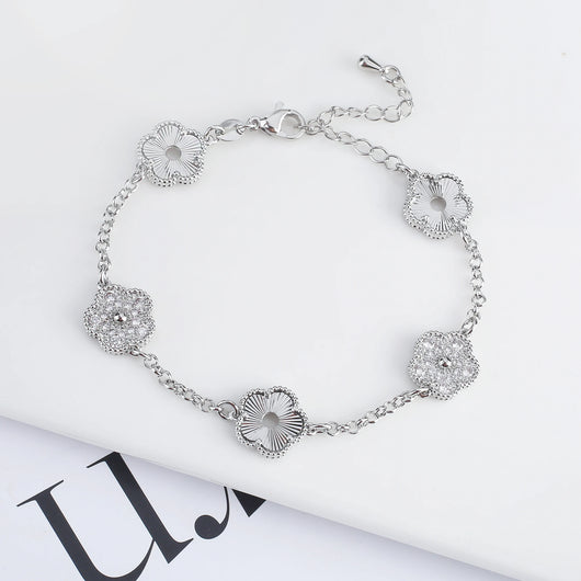 Blossom Clover Bracelet - Silver