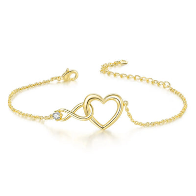 Heart Charm Bracelet - Gold
