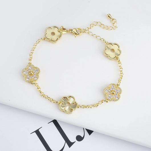 Blossom Clover Bracelet - Gold