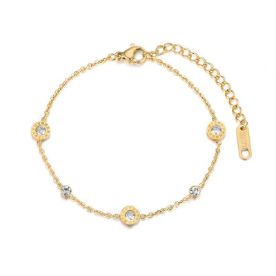 Roman Numeral Charm Bracelet - Gold