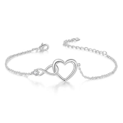 Heart Charm Bracelet - Silver