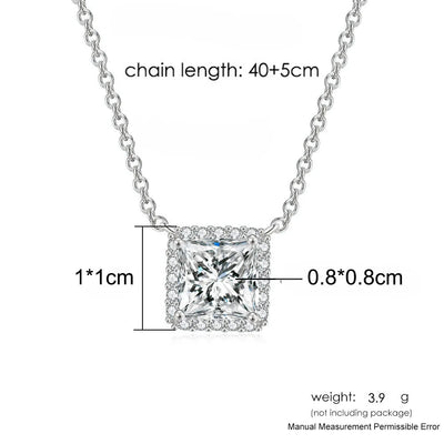 Princess Halo Pendant Necklace - Silver