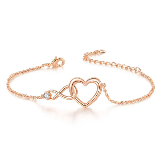 Heart Charm Bracelet - Rose Gold