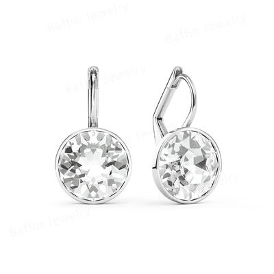Bella Crystal Drop Earrings - Silver