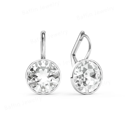 Bella Crystal Drop Earrings - Silver