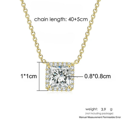 Princess Halo Pendant Necklace - Gold