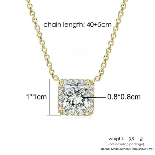 Princess Halo Pendant Necklace - Gold