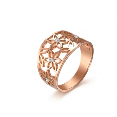 Flower of Life Ring - Rose Gold