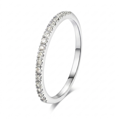 Micro Pave Stacking Ring - Silver