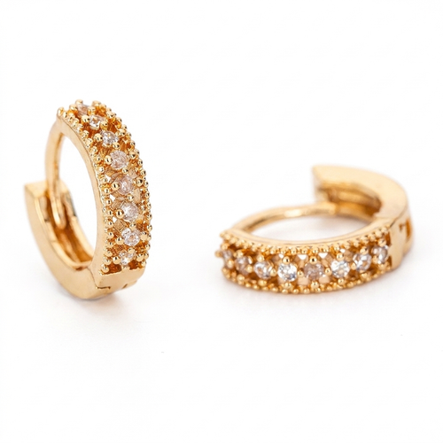 Crystal Huggie Hoop Earrings