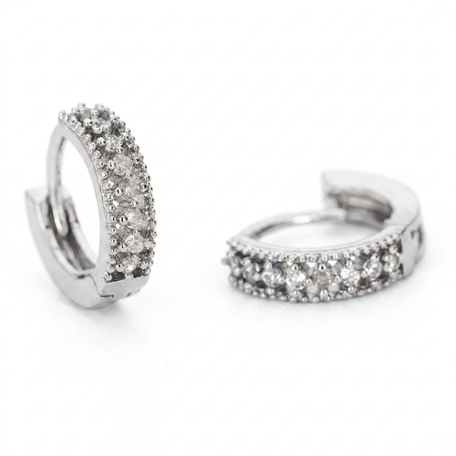 Crystal Huggie Hoop Earrings