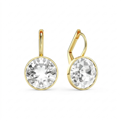 Bella Crystal Drop Earrings - Gold