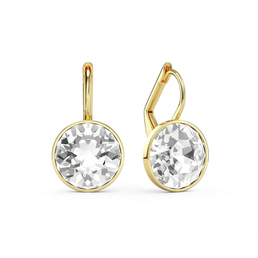 Bella Crystal Drop Earrings - Gold