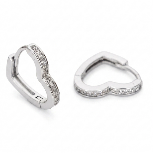 Heart Huggie Hoop Earrings
