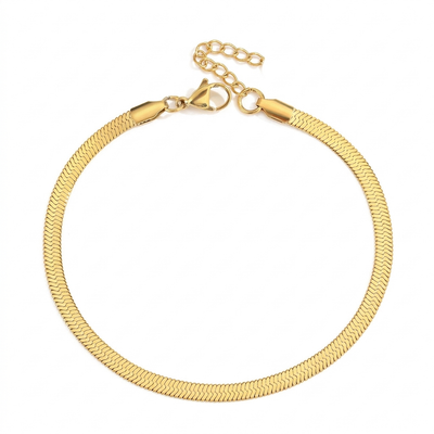 Herringbone Chain Bracelet - Gold