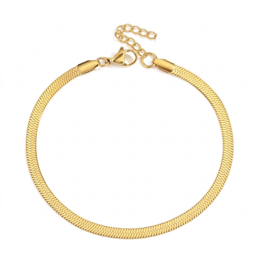 Herringbone Chain Bracelet - Gold