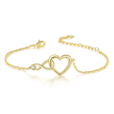 Heart Charm Bracelet - Gold