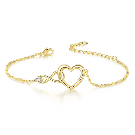 Heart Charm Bracelet - Gold