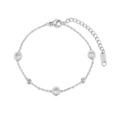 Roman Numeral Charm Bracelet - Silver