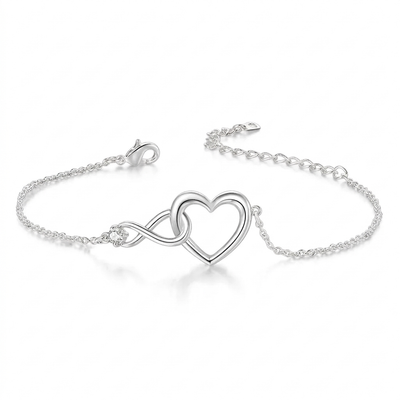Heart Charm Bracelet - Silver