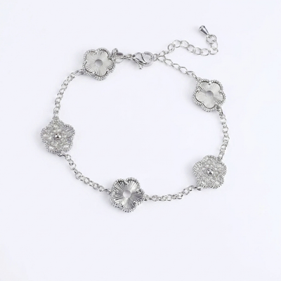 Blossom Clover Bracelet - Silver