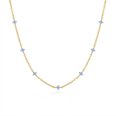 Petite Flower Choker Necklace - Gold