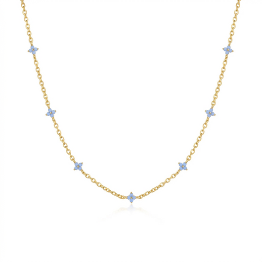Petite Flower Choker Necklace - Gold