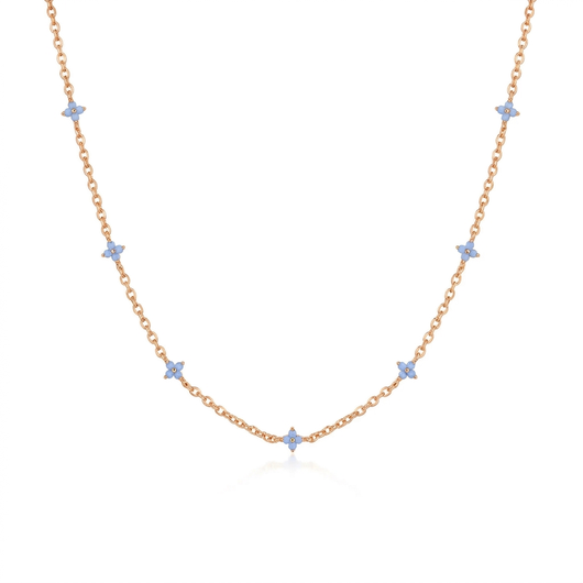 Petite Flower Choker Necklace - Rose Gold
