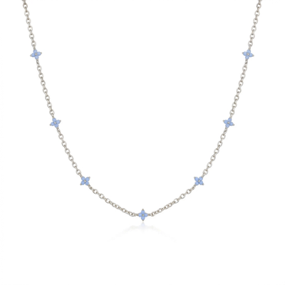 Petite Flower Choker Necklace - Silver